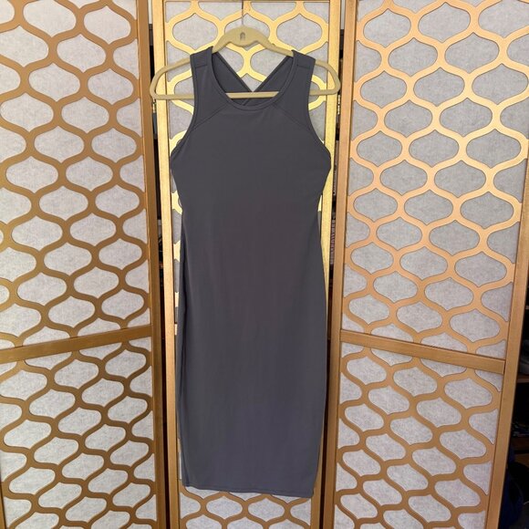 Lululemon Size 10 Womens Gray Picnic Play Sleeveless Crossback Midi Dress - Picture 2 of 15